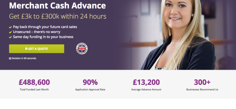 Business cash advance website build